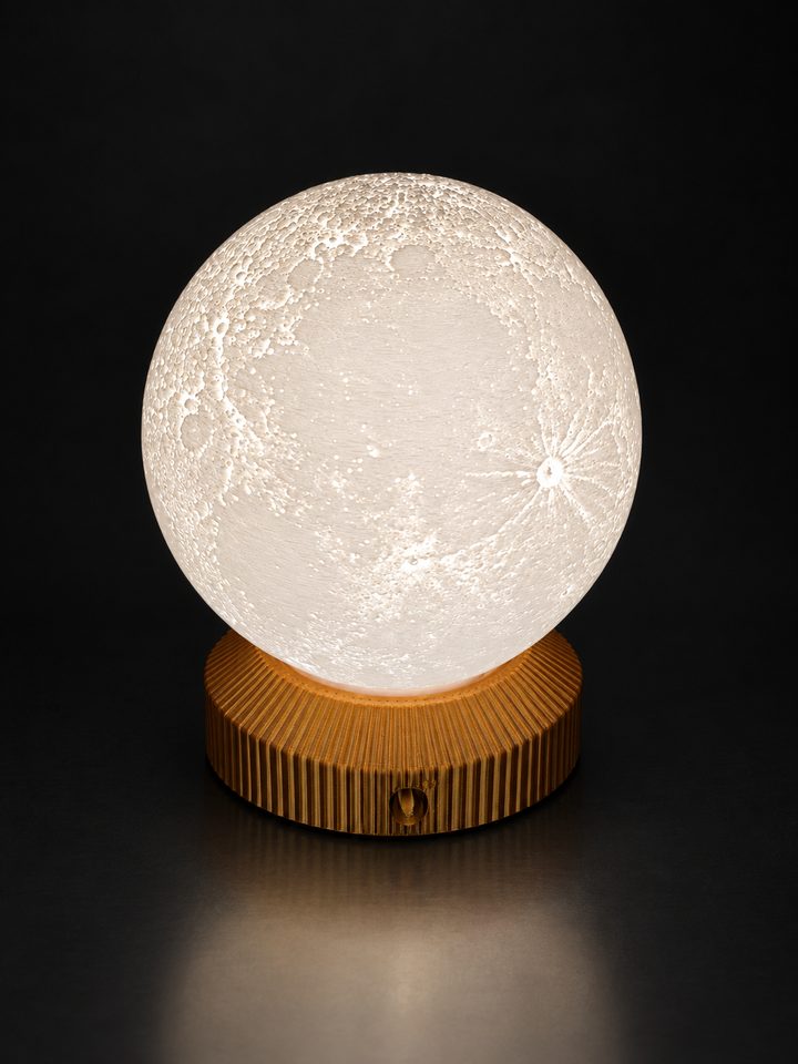 Litofanía de luna, lámpara impresa en 3D